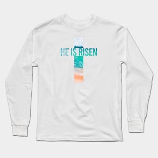 He is Risen Ocean Cross Long Sleeve T-Shirt